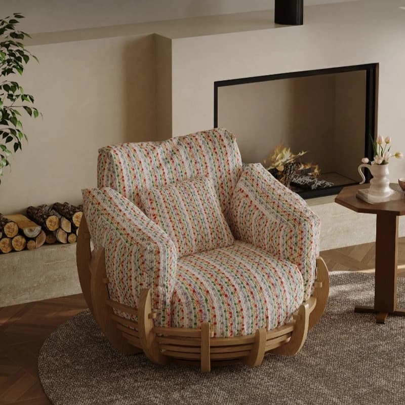 Wabi Stillwind sofa chair removable and washable fabric dopamine wind super soft down lazy rotatable single leisure swivel chair