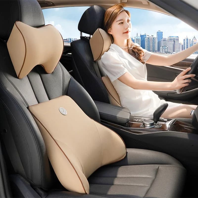 Car Driver Pillow Memory Foam Car Lumbar Support Back Cushion Soft Car Seat Neck Pillow Washable Auto Pillow Cushion Accesorios