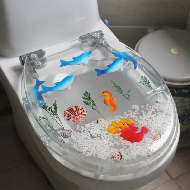 New House Toilet  Cover Wedding  Crystal Transparent Slow Drop Model Room Commercial House Sitting Home