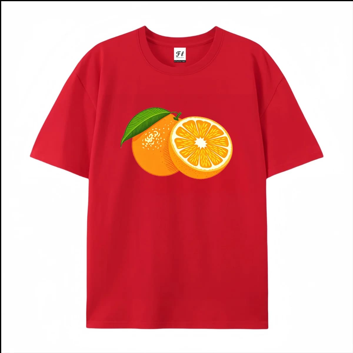 Women Men Fresh Orange Fruit Graphic T Shirt Summer Casual Short Sleeve Cotton Tee Whole And Sliced Orange  Print Fashion Top