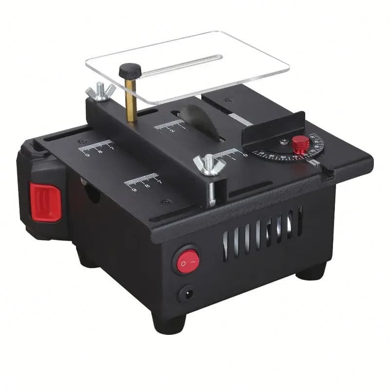 110V/220V Mini Table Saw with Wood Lathe Multifunctional Desktop Precision Cutter for DIY Home Workshop Tools