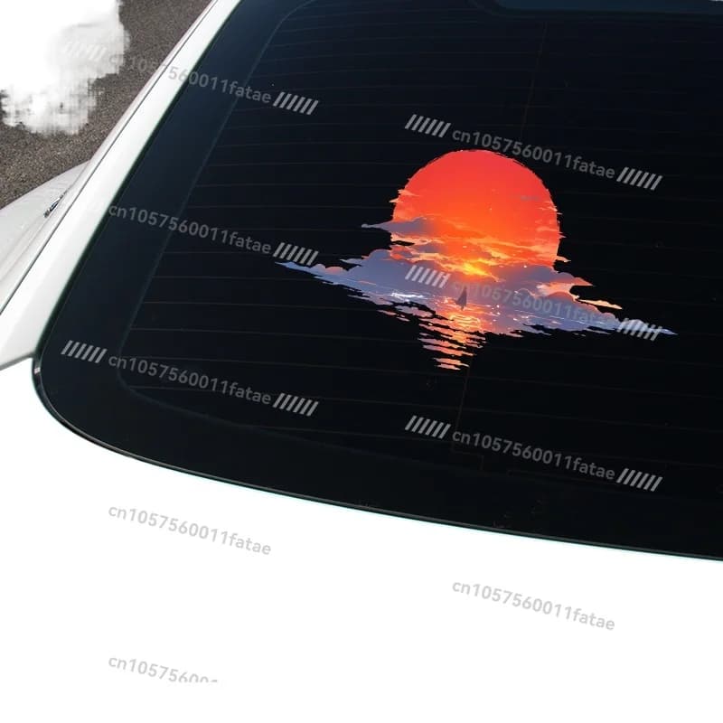 Creative Retro Wind Sunset Sunset Triangular Window Body Car Sticker Waterproof Reflective Car Sticker