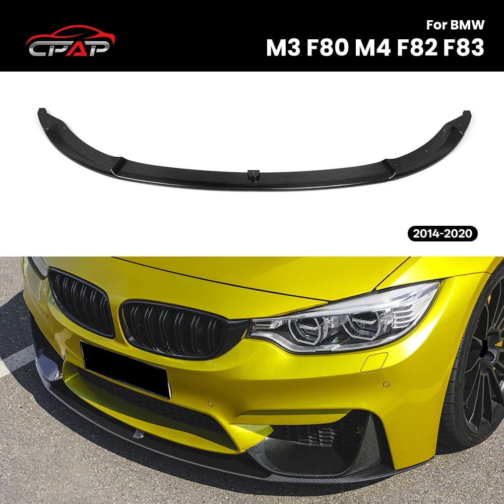 Real Dry Carbon Fiber Front Bumper Lip Diffuser Splitter For BMW M3 F80 M4 F82 F83 MP Style 2014-2020