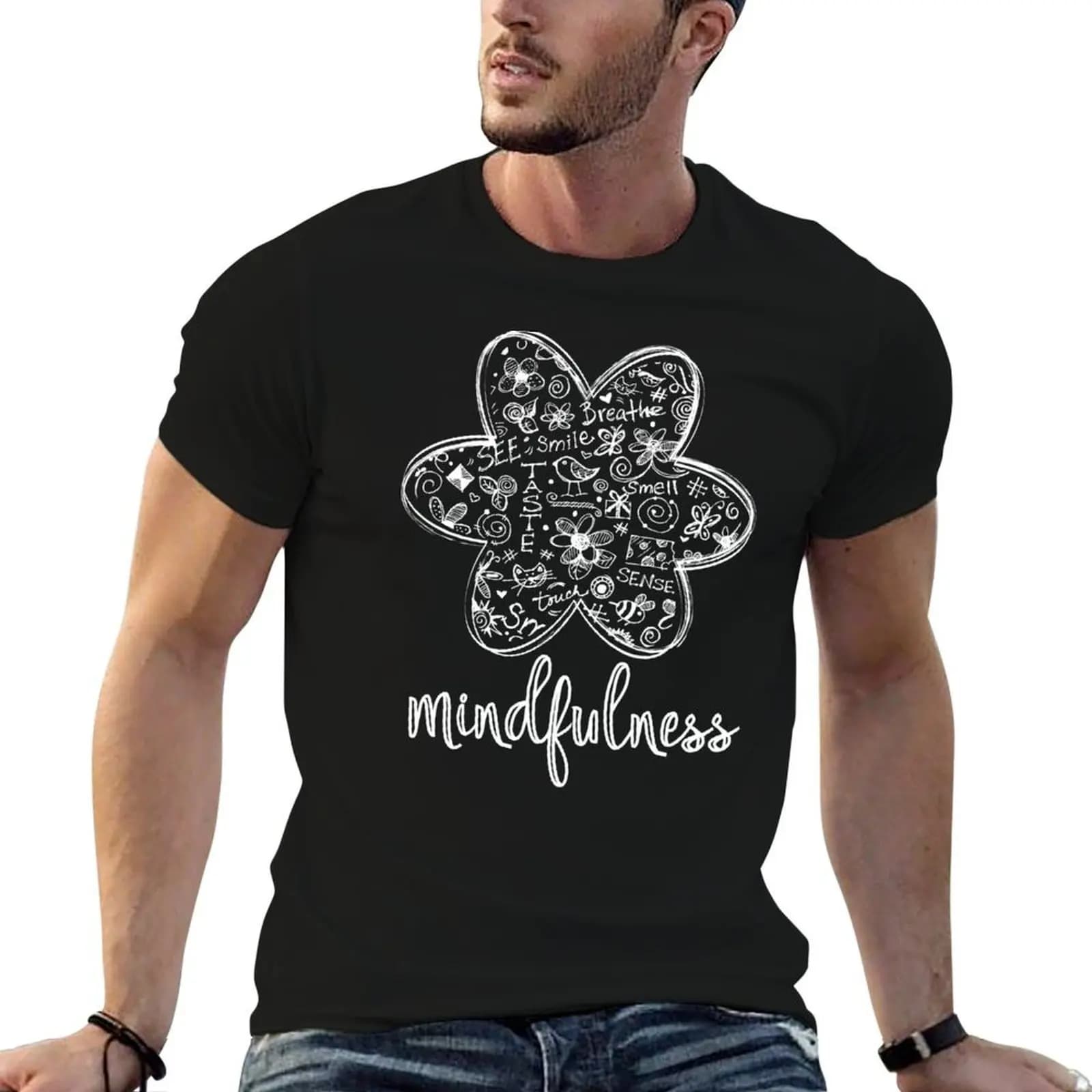 Mindfulness T-Shirt luxury designer blue archive mens clothing