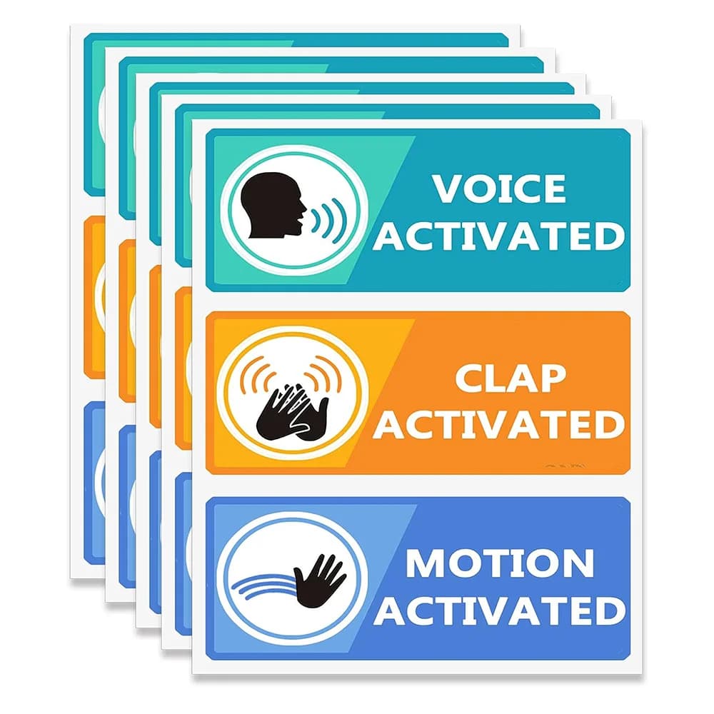 120 Pcs Voice Clap Motion Activated Stickers Prank Stickers Funny Joke Labels 2*4 Inch