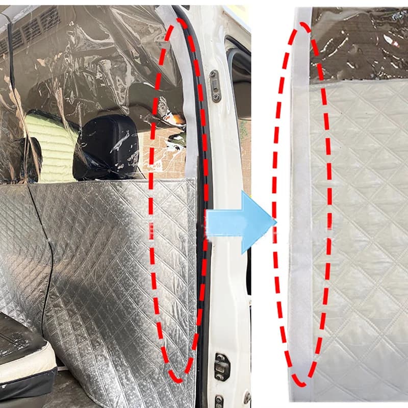 1Set For Ford Transit Custom Cab Divider Heat Insulation Curtain Kits With Zipper Highroof Camper Van Motorhome Caravan Supplies