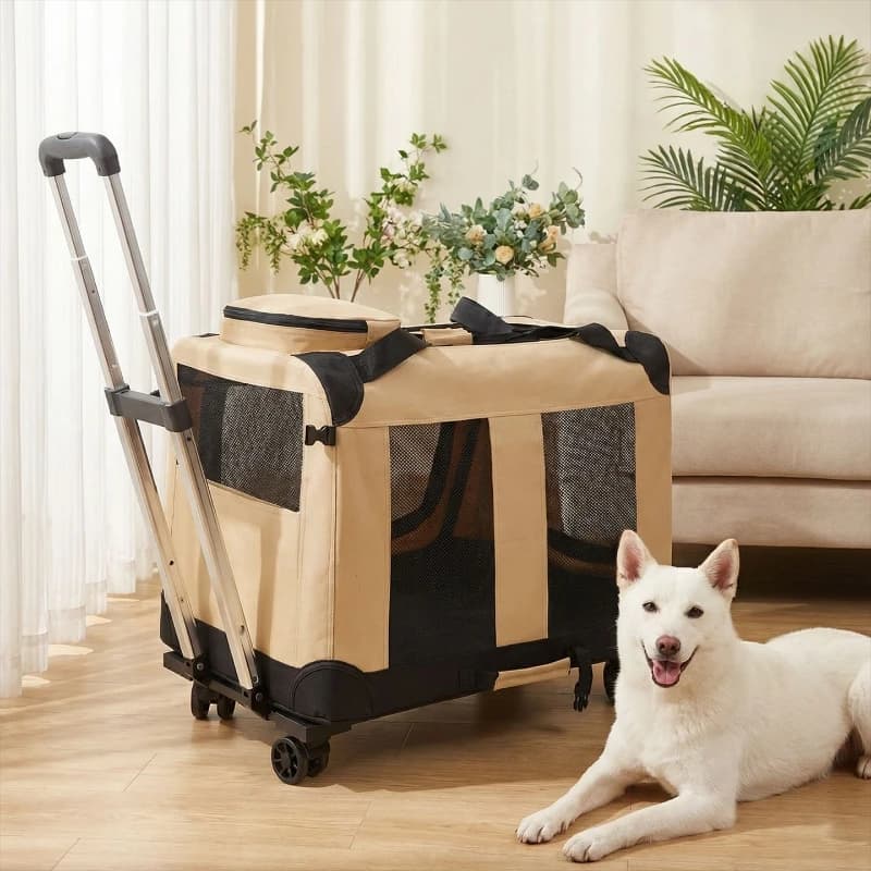 Pet bag, large capacity breathable cat bag, portable pet trolley case for going out, handbag, small dog, pet flight case