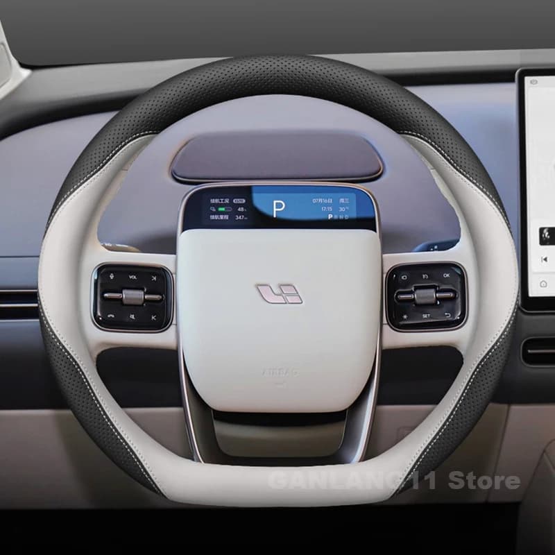 Leather Car Steering Wheel Cover For Li Auto LiXiang L8 L9 L7 2023-2026 Covers For Covers Auto interior LiXiang L9 Accessories