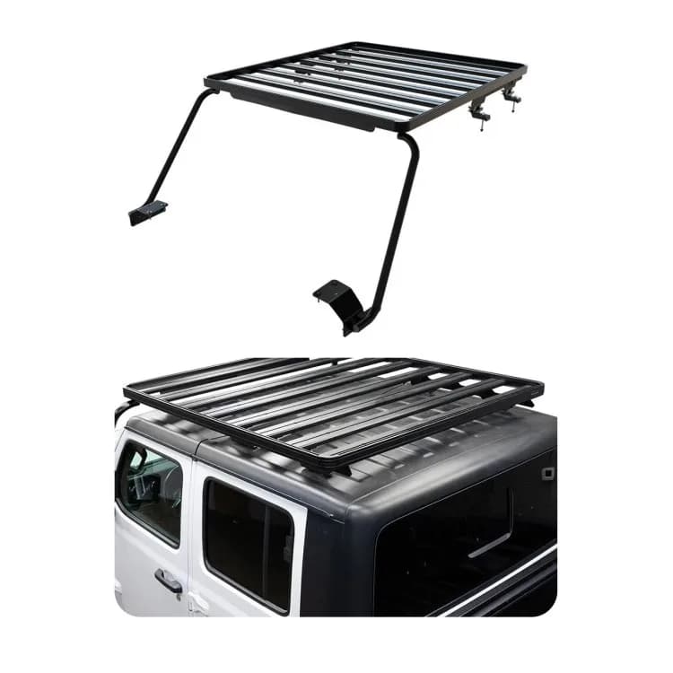 Aluminum Alloy Roof Rack For Jeep Wrangler Gladiator JT Aluminum Top Luggage Cargo Carrier & Bracket