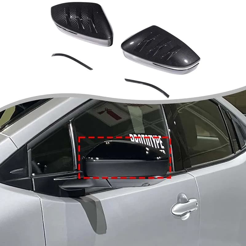 For Toyota Prius XW60 2023-2025 Car Exterior Rearview Mirror Decorative Cover ABS Carbon Fiber Car Modification Accessories