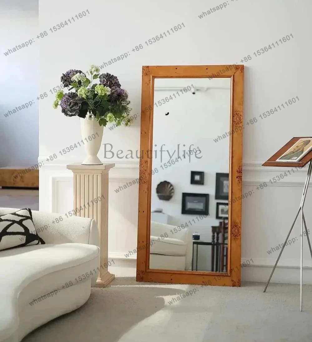 SSSLXFull-body mirror Solid wood can be hung in the antique entrance Cloakroom Floor-to-ceiling dressing mirror