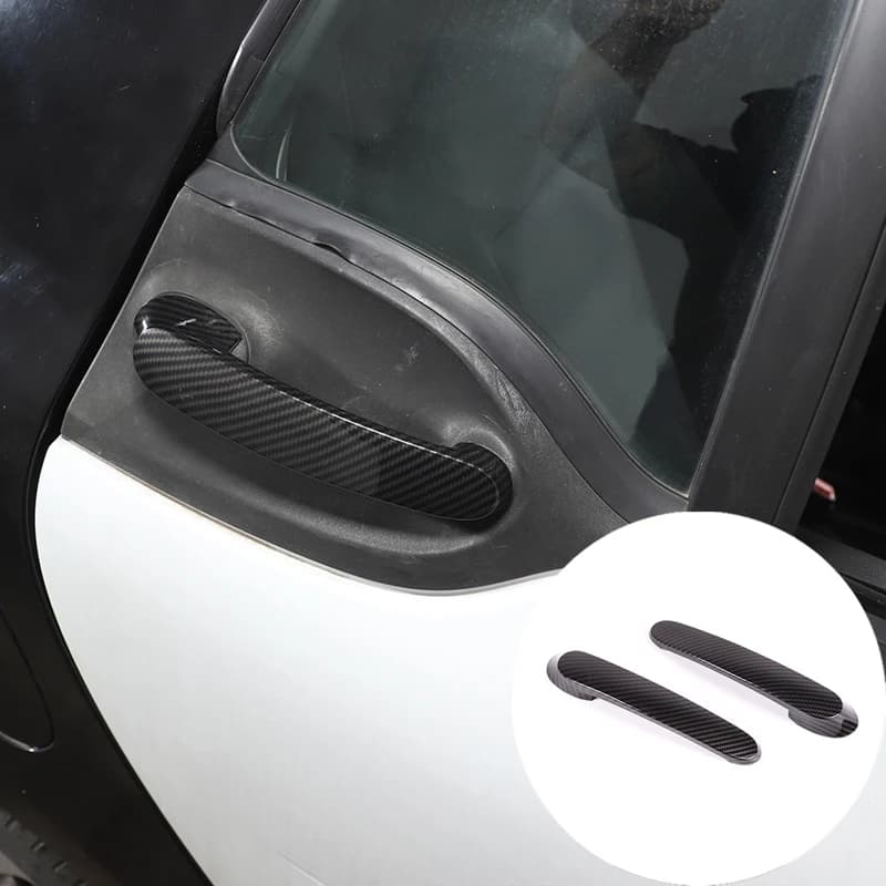 2-piece set ABS Carbon Fiber For Mercedes-Benz Smart 453 Fortwo 2016-2021 Car Exterior Handle Protective Cover Car Accessories