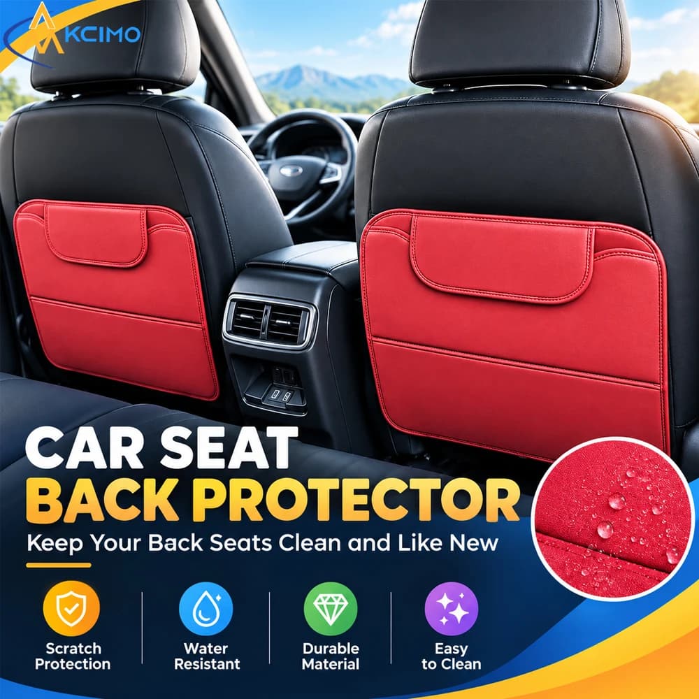 1PC Car Seat Back Protector Auto Interior Protection Anti-Kick Cover with Storage Pocket Scratch Resistant Water Resistant
