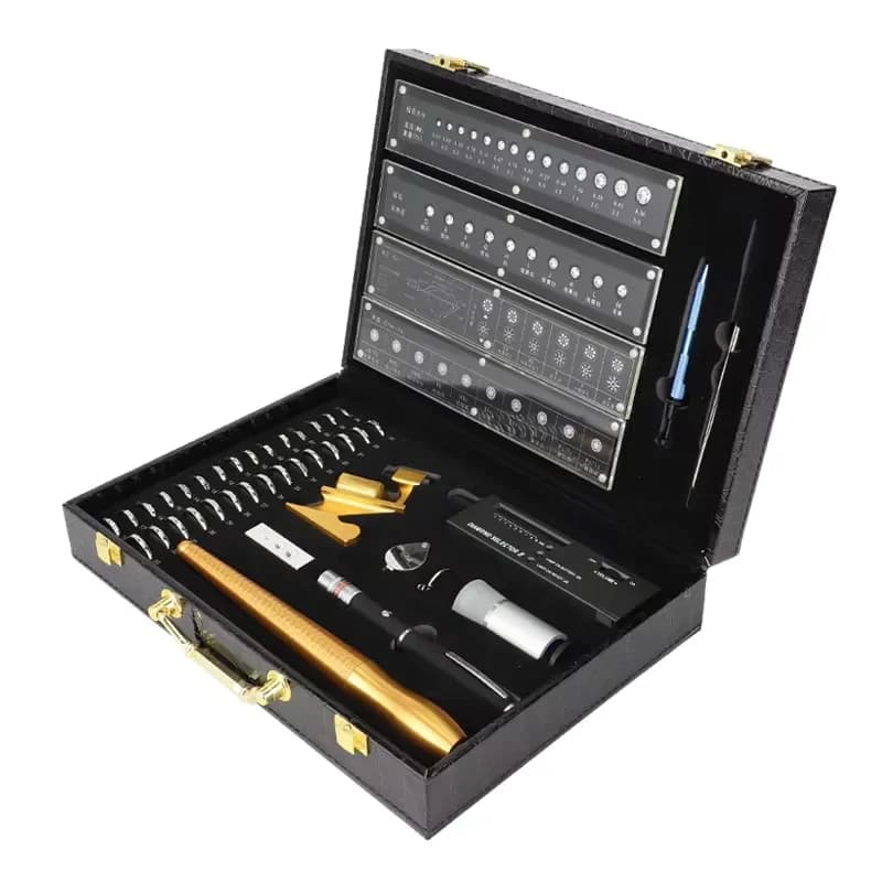 Jewelry Testing Kit with Diamond Detecting Machine Loupes Tweezers Metal Tools for Inspecting Jewelry