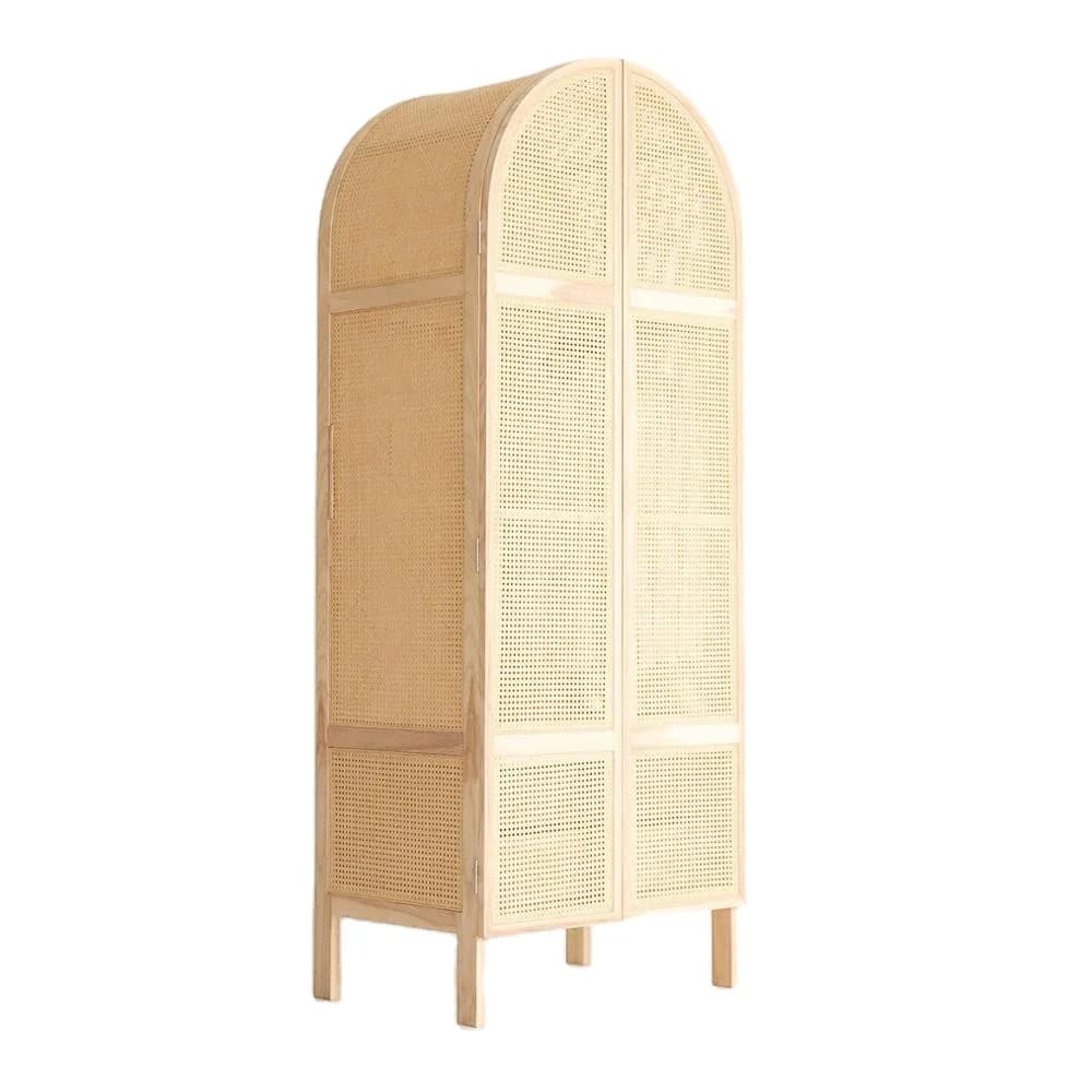 Nordic Rattan Cane Wardrobe for Bedroom Dining Living Room Workshop Home Hospital School Furniture