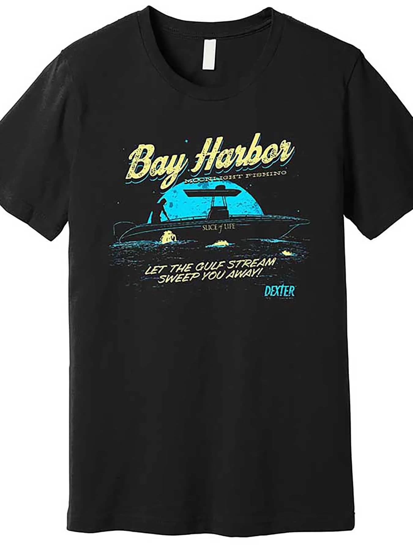 "Bay Harbor Charters" & "Let The Old Ship Stream" T-Shirt 100% Cotton O-Neck Short Sleeve Summer Casual Mens T-shirt Streetwear