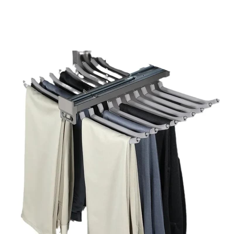 Multifunctional pants rack Telescopic wardrobe Household cloakroom Built-in pull-out shelf