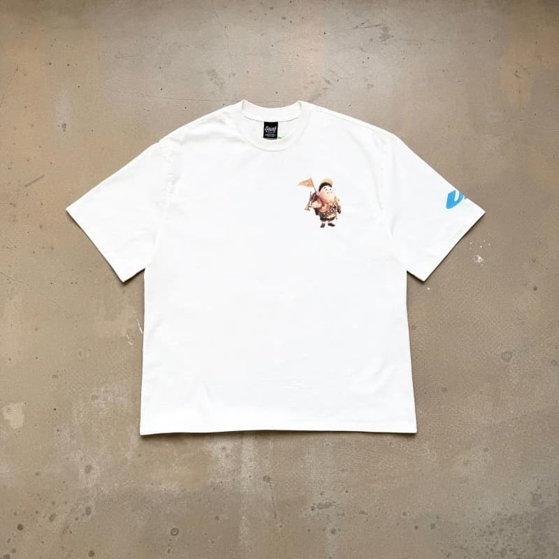 White Saint Graphic Tee High-Street Round-Neck Casual 100% Cotton Men's & Women's Oversized Short-Sleeve T-Shirt