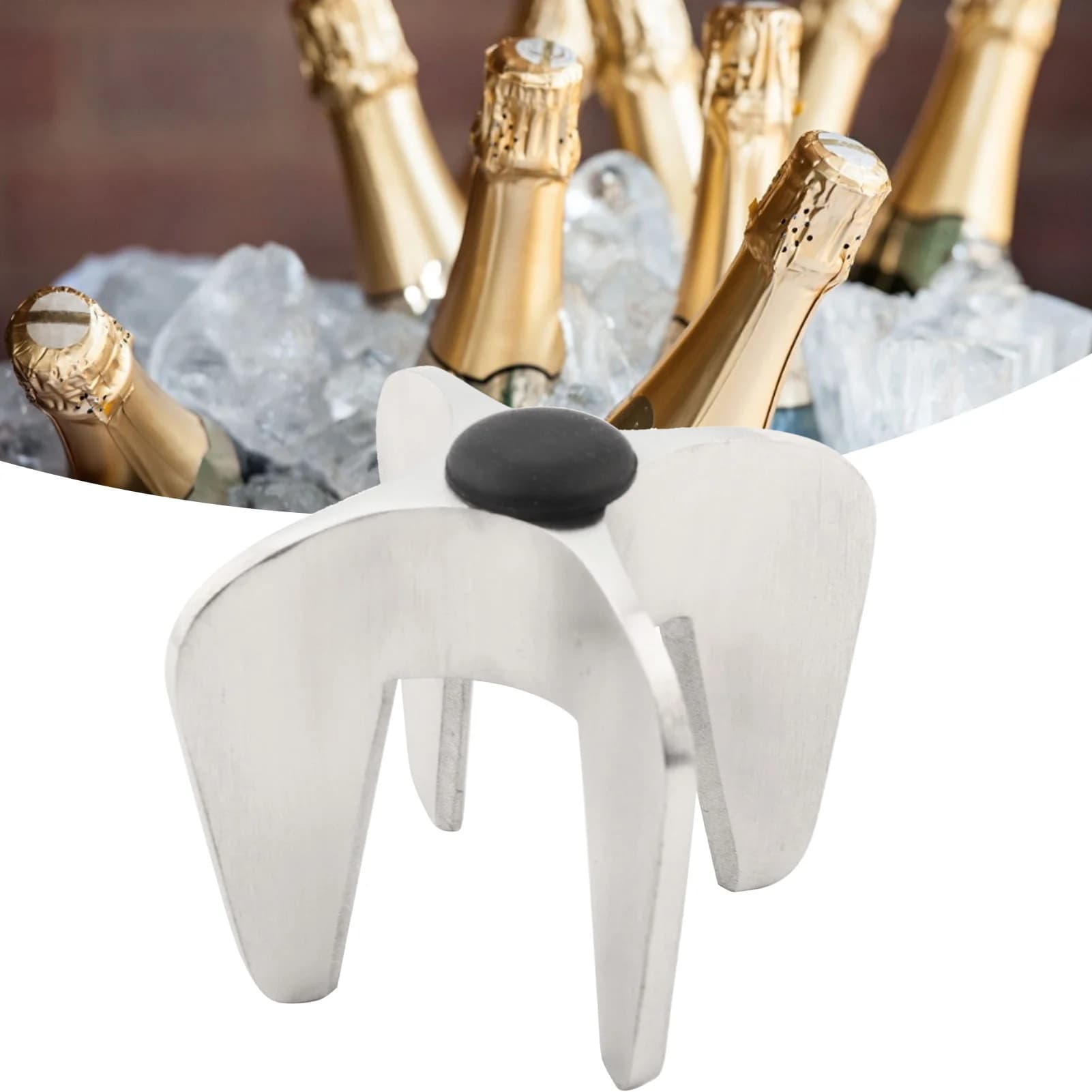 E9 Champagne Wine Bottle Opener Sparkling Cork Remover Stainless Steel with Polishing Surface Bubble Wine Cork Bottle Opener