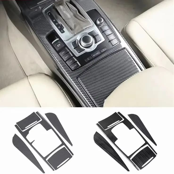 For Audi A6 C6 2005-2009 2010 2011 Car Center Console Gear Shift CD Panel Water Cup Holder Frame Cover Trim Interior Accessories