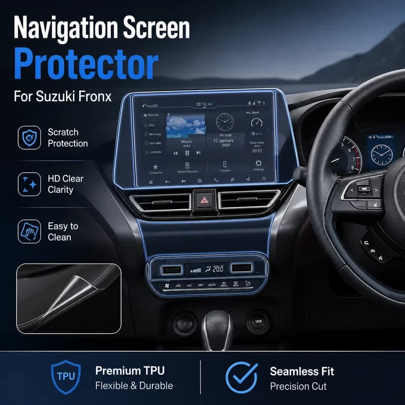 For Suzuki Fronx Navigation Screen Protector TPU Film Interior Trim AC Cover Compatible Accessories Upgrade Kit