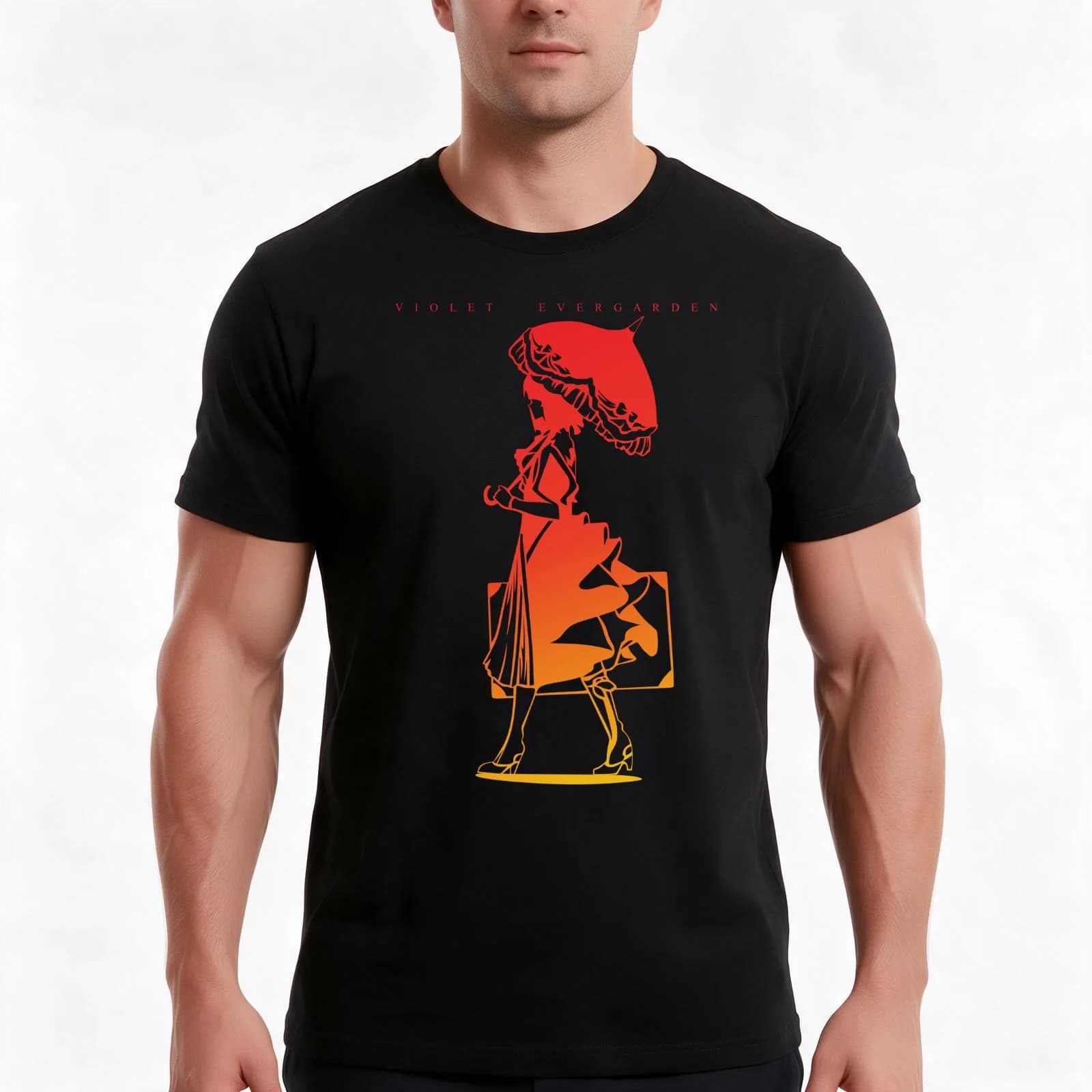 Violet Evergarden Sunset T-Shirt, Summer Casual Cotton Tee, Oversized Streetwear Tops, Vintage Graphic Print, Unisex Men Women