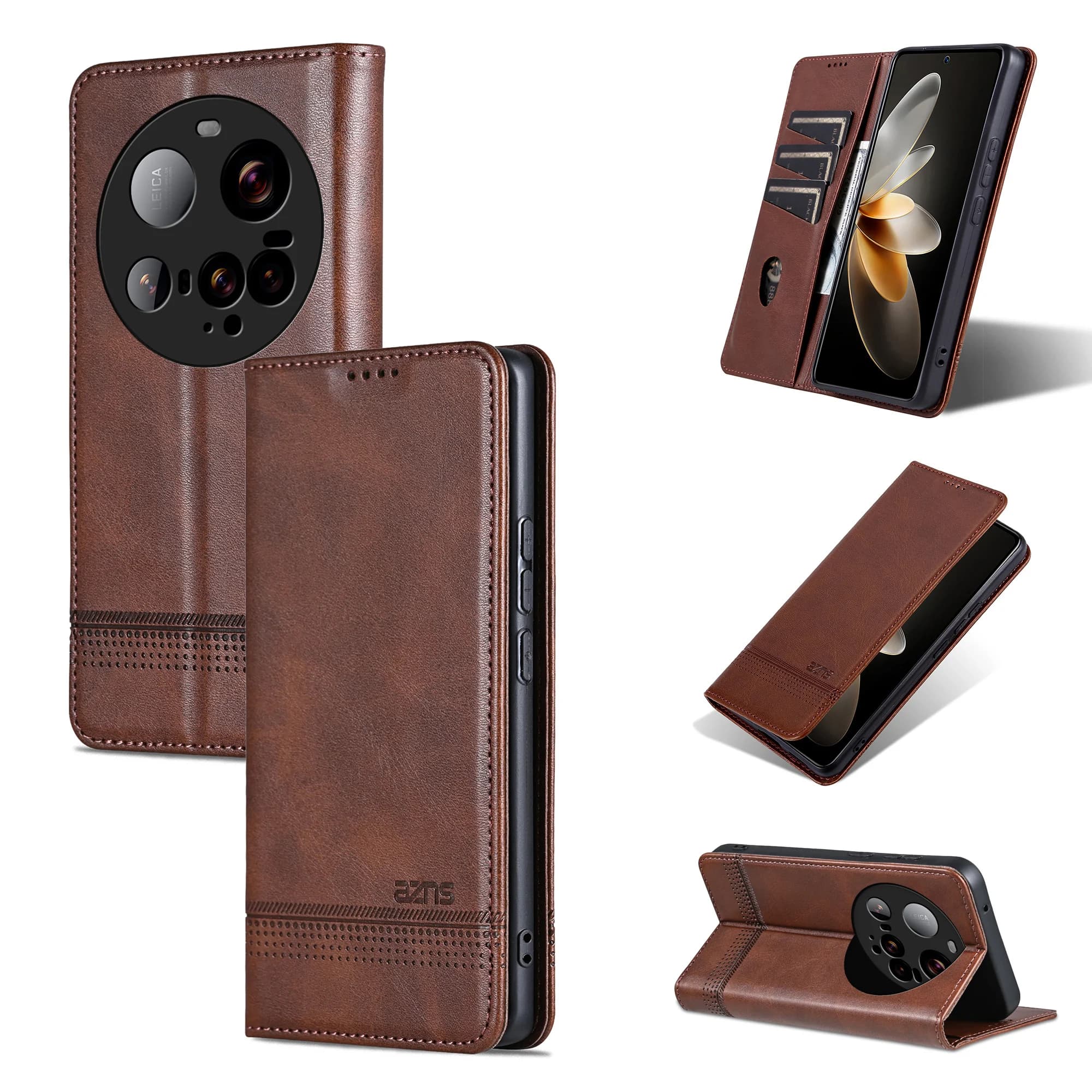 Retro Leather Flip Card Holder Wallet Case For Xiaomi 15 Ultra 14 Ultra Mi 15 Pro Mi14 13, Magnetic Kickstand Phone Cover Funda