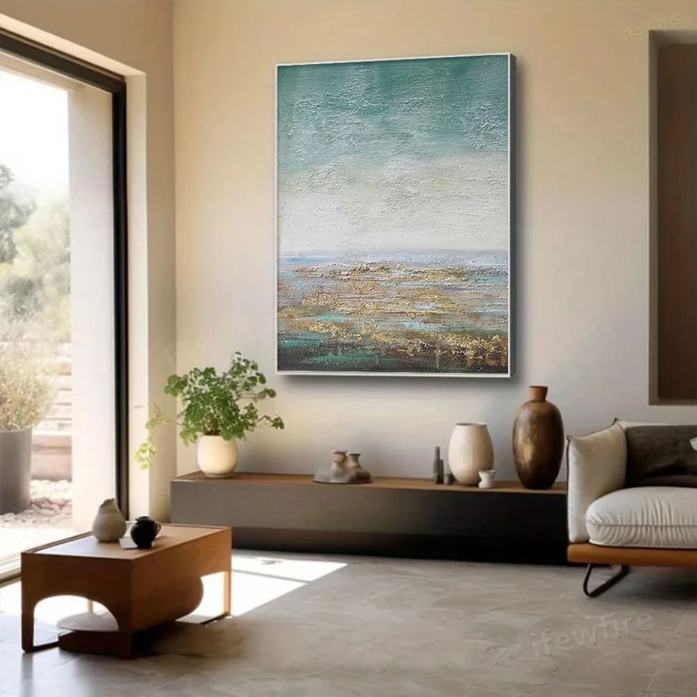 100% Hand Painted Gold Canvas paint decor Living Room large Wall art picture for home decor Mural Handmade Abstract oil painting