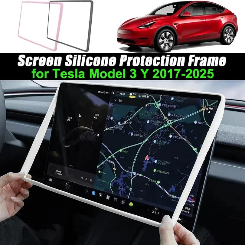 For New Tesla Screen Protector Frame Display Edge Body Cover Central Control Accessories For Tesla Model 3 Y Juniper 2025