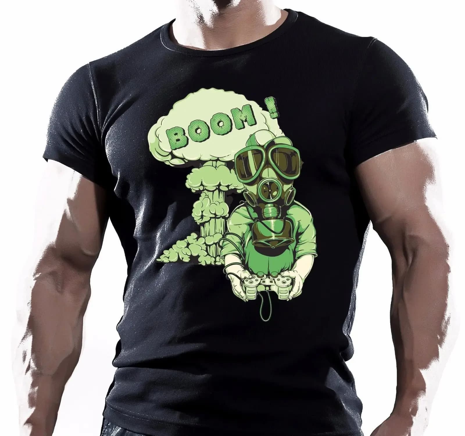 Gamer Radiation Gas Mask Apocalypse T Shirt. New 100% Cotton Short Sleeve O-Neck T-shirt Casual Mens Top