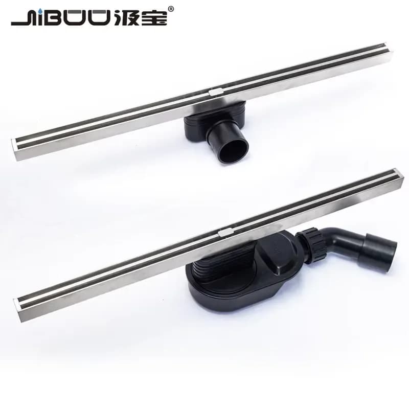 for High Quality Modern Style Stainless Steel Ultra Thin Floor Drain Linear European Design Kitchen Bathroom Horizontal Side