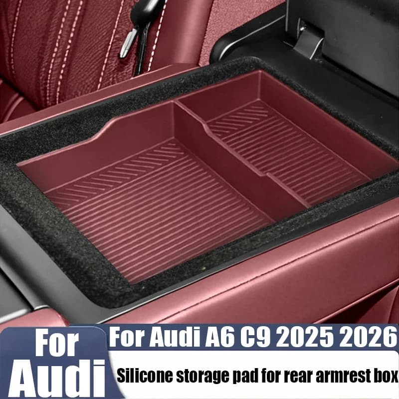 For Audi A6 C9 2025 2026 rear armrest box silicone storage pad automotive interior decoration product modification parts