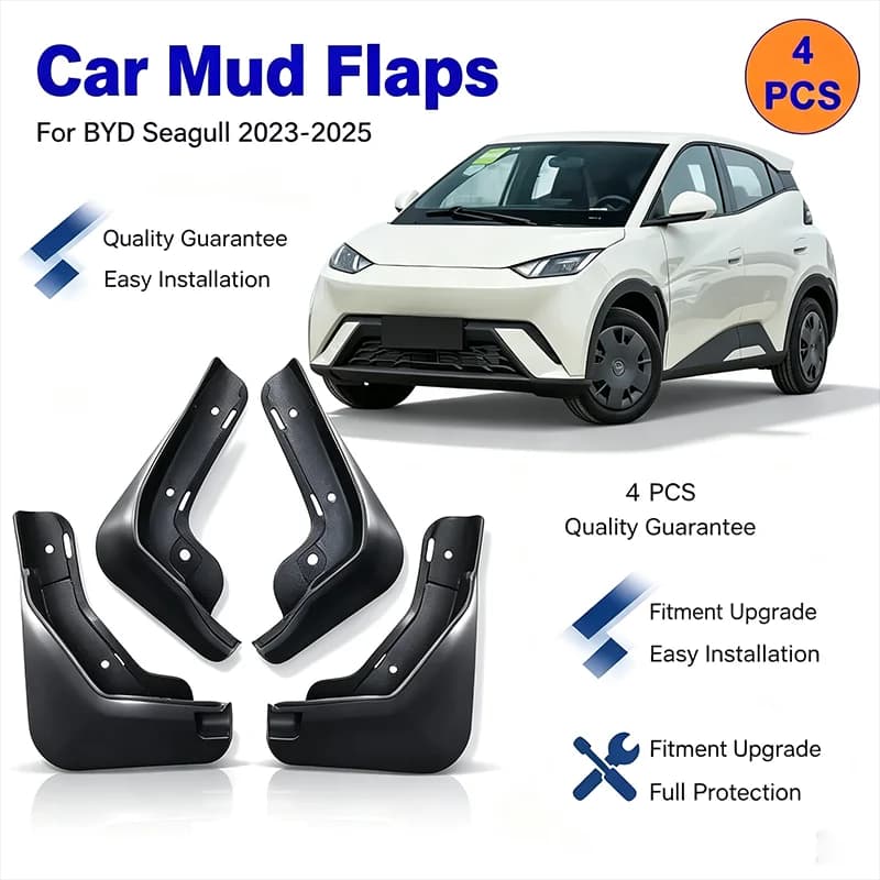 For BYD Seagull 2023-2025 4Pcs Mud Flaps Splash Guards Front Rear Wheel Fender Mudguards Car Exterior Protection