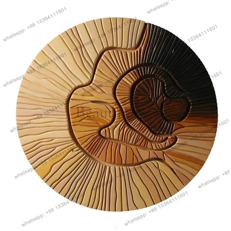 High sense abstract three-dimensional wood carving decorative painting hand-painted art installation painting
