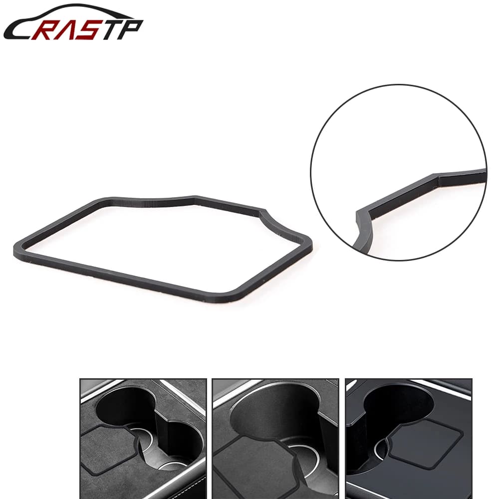 RASTP-Car Start Card Key Trim Frame Holder Fixer Limiting Sticker Accessories Interior Decoration For Model 3/Y RS-LKT091