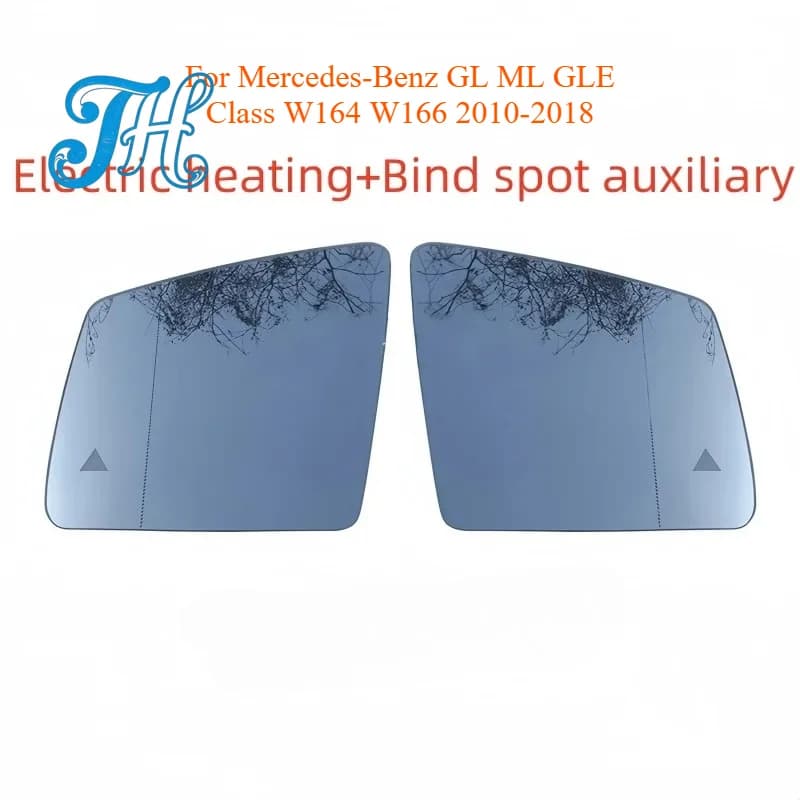 For Mercedes-Benz GL ML GLE Class W164 W166 2010-2018 Wide Angle Replacement Heated Blind Spot Warning Wing Rear Mirror Glass