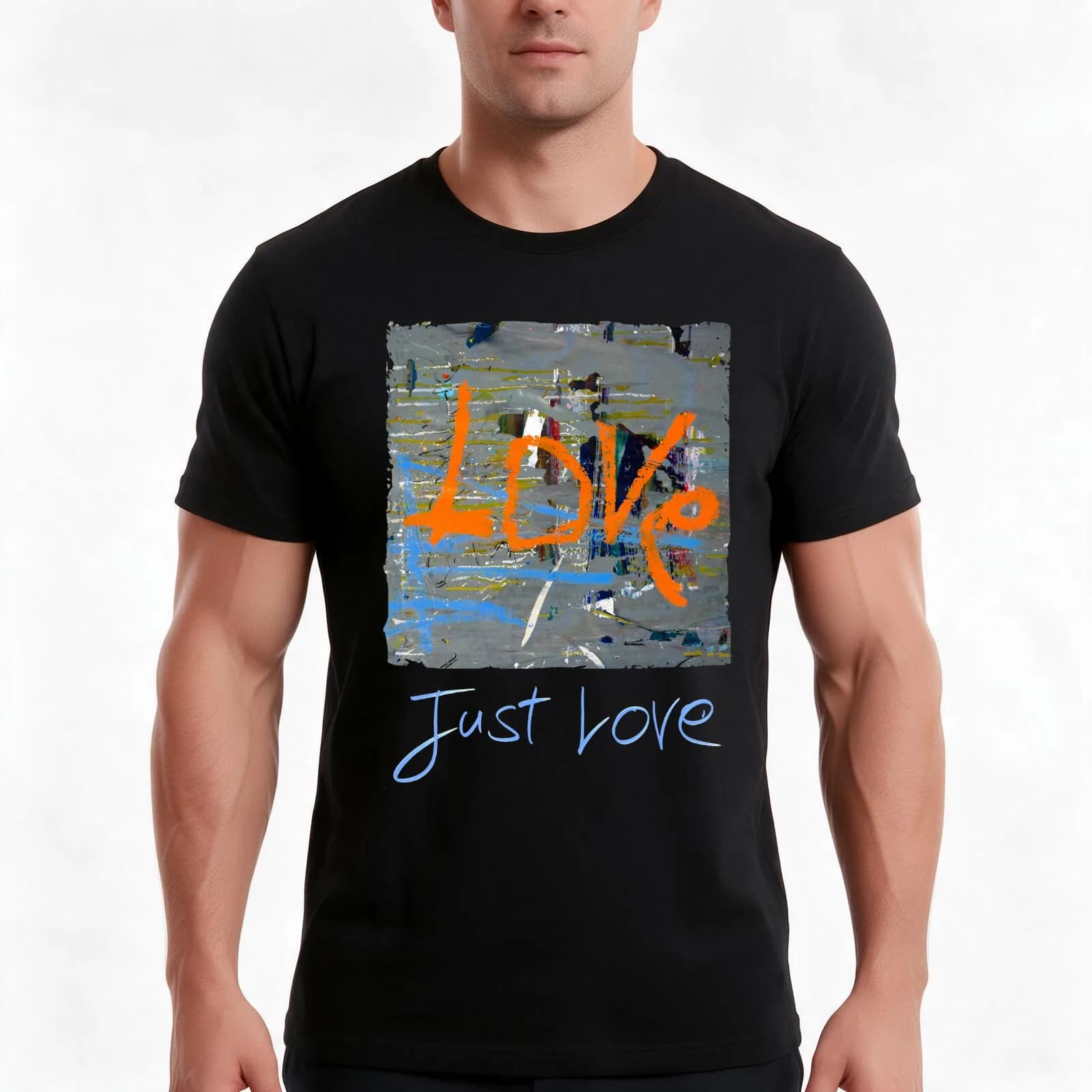 Just Love T-Shirt, Summer Casual Cotton Tee, Oversized Streetwear Tops, Vintage Graphic Print, Loose Fit Short Sleeve