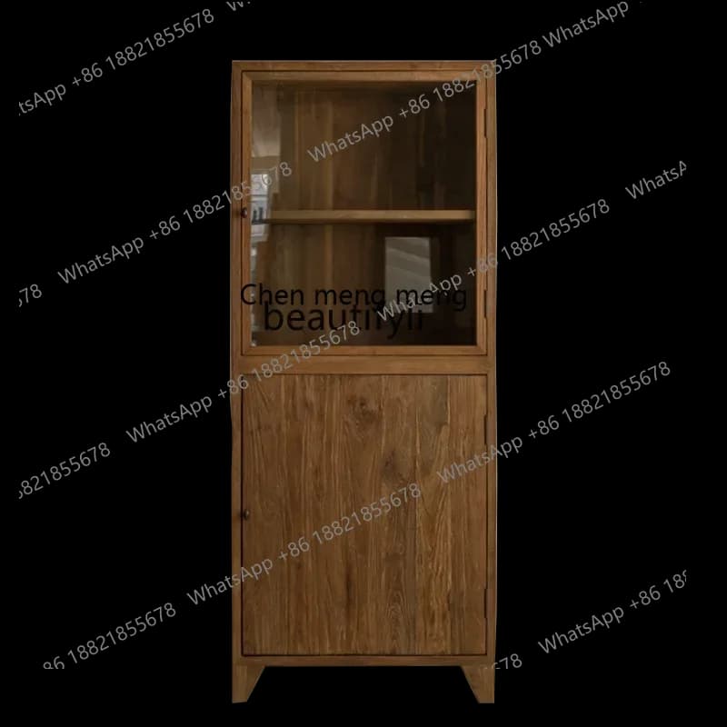 D178 Y yj Modern Style Solid Wood Showcase Japanese Style Log Hand Cabinet Single Bookcase