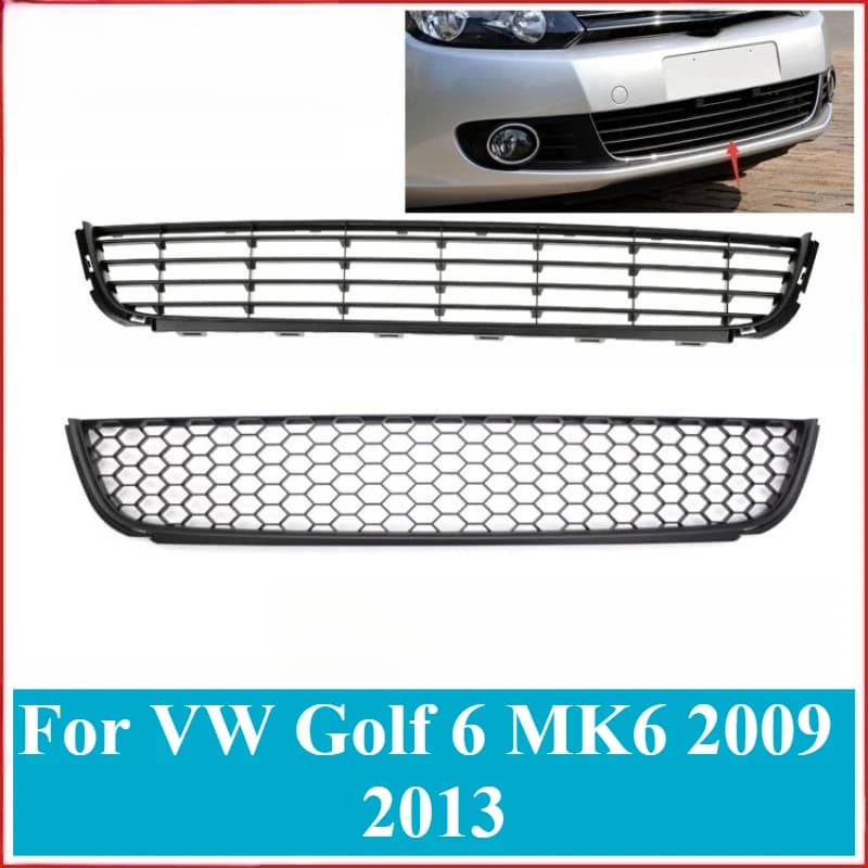 For VW Golf 6 MK6 2009 2013 Front Bumper Lower Grille Vent Grill Middle Center Mesh Cover Replacement Auto Exterior Accessories