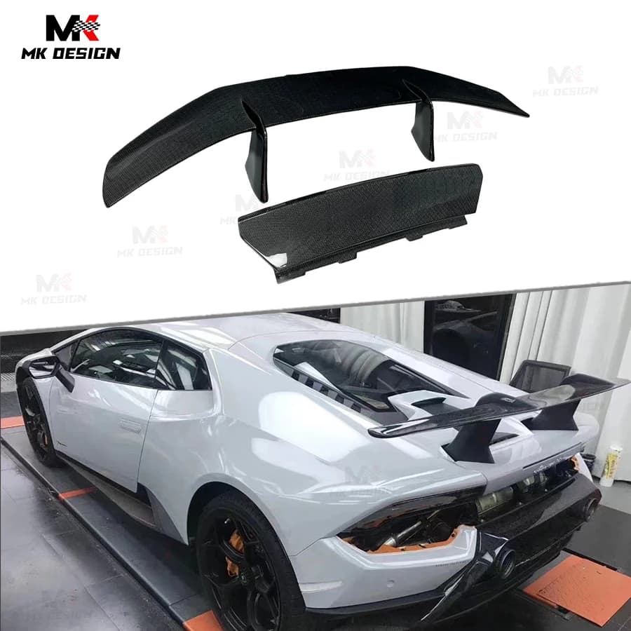 P Style Carbon Fiber Rear Wing for Lamborghini Huracan LP580 LP610 EVO 2014-2019 Rear Trunk Spoiler Wing Body Kit Car Styling