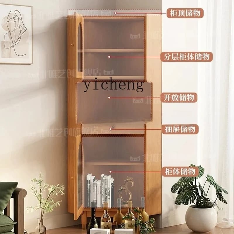 GZ-7  Solid Wood Triangular Corner Cabinet Corner Wall Storage Cabinet Side Cabinet