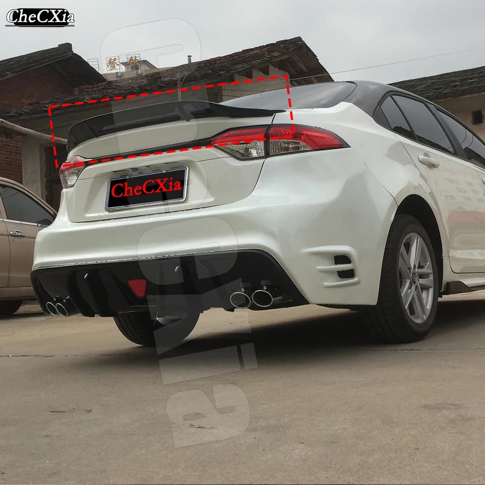 For Toyota Levin 2019-2024 Carbon Fiber Look Rear Spoiler ABS Material Rear Spare Case Trim Modification Accessory