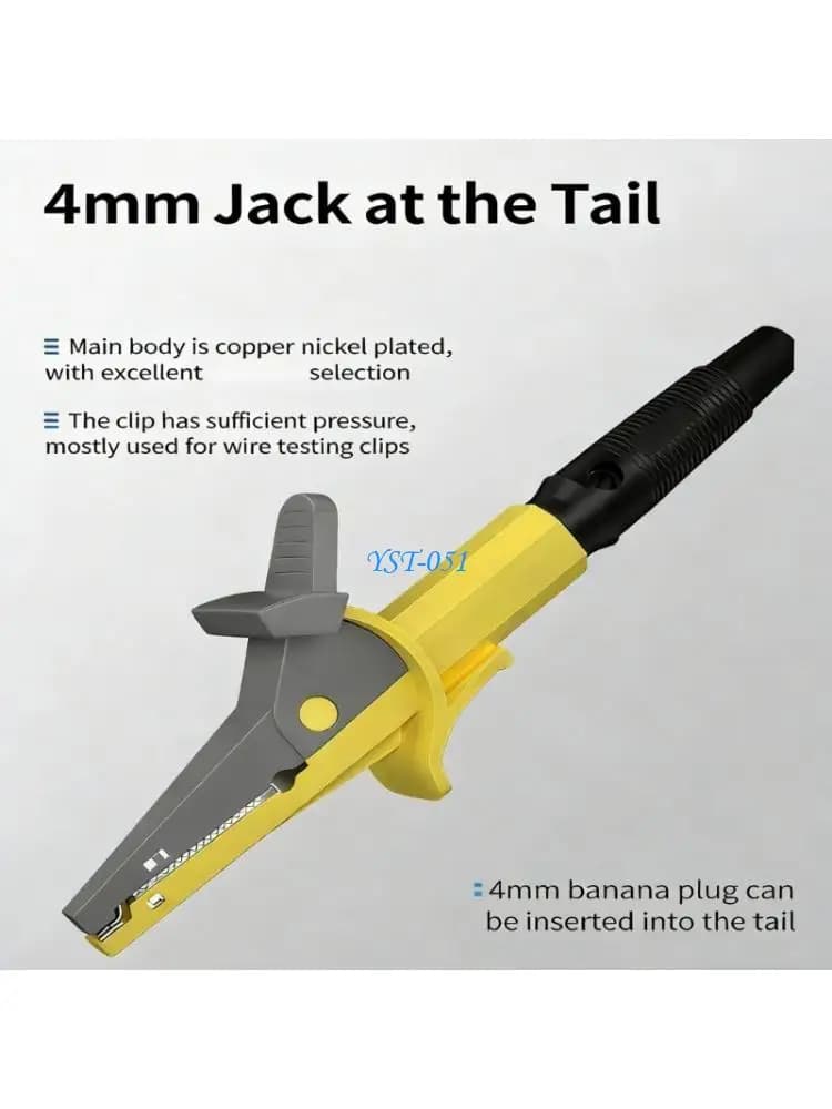 E15A Insulated Test Clamp 4mm Banana Probe Clip Large Size Connectors Terminals Clips for Quick Circuit Testing
