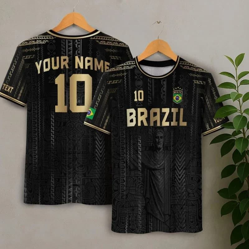 Men's 3D Print Casual T-Shirt, Brazilian Style Crew Neck Short Sleeve, Loose Trendy Tee