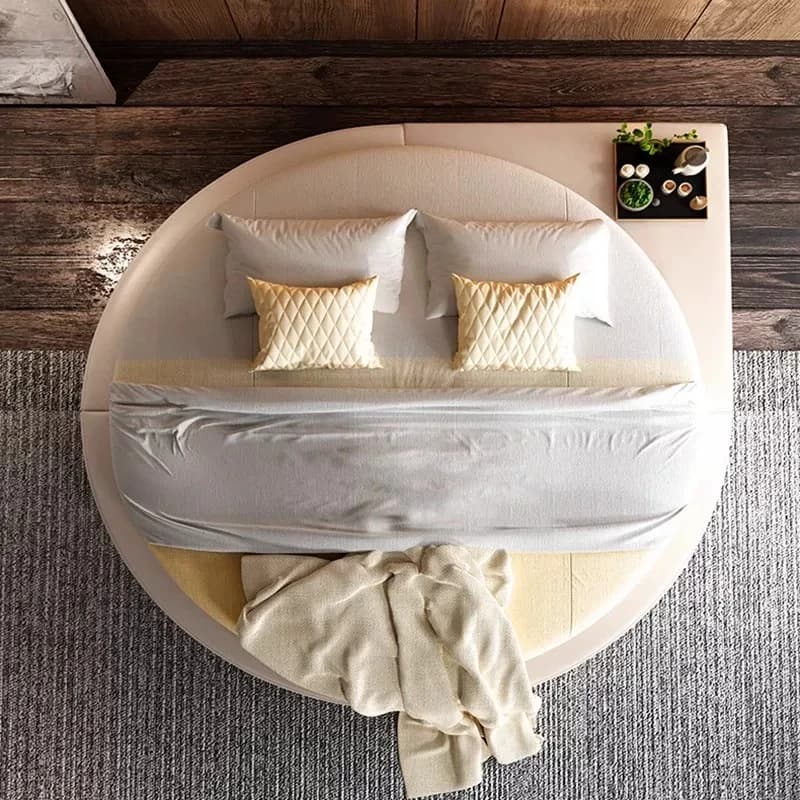 200x200cm Bedroom Bed Tatami Round Floor Modern Italian Bed Double Luxury Queen Muebles Para Dormitorio Mid Century Furniture