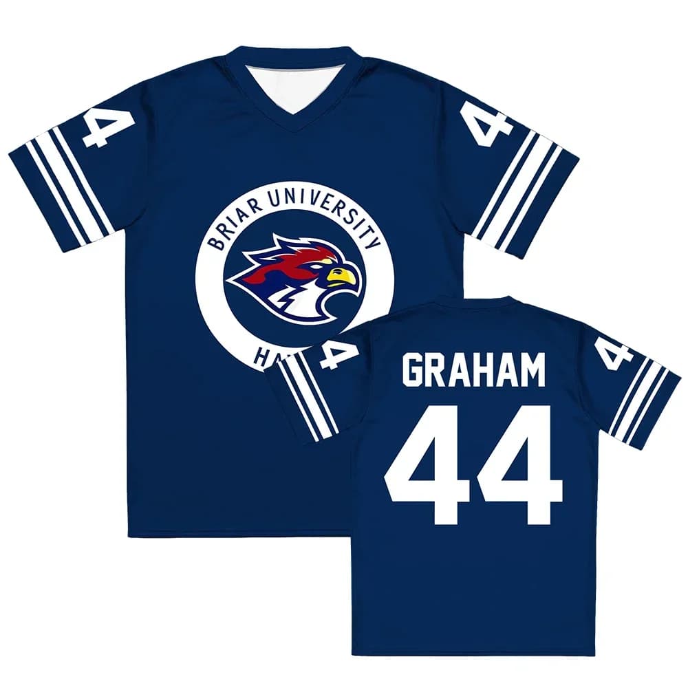 Off Campus Briar University Jersey Graham 44 22 DI LAURENTIS 66 Tucker46 V-neck T-shirt short sleeves men women 3D printed T-shi