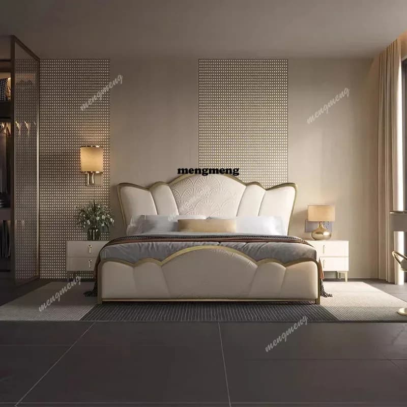 Luxury Design Massage Bed Wooden European Simple Bedroom Bed Frame Queen Modern Princess Letto Matrimoniale Unique Furniture