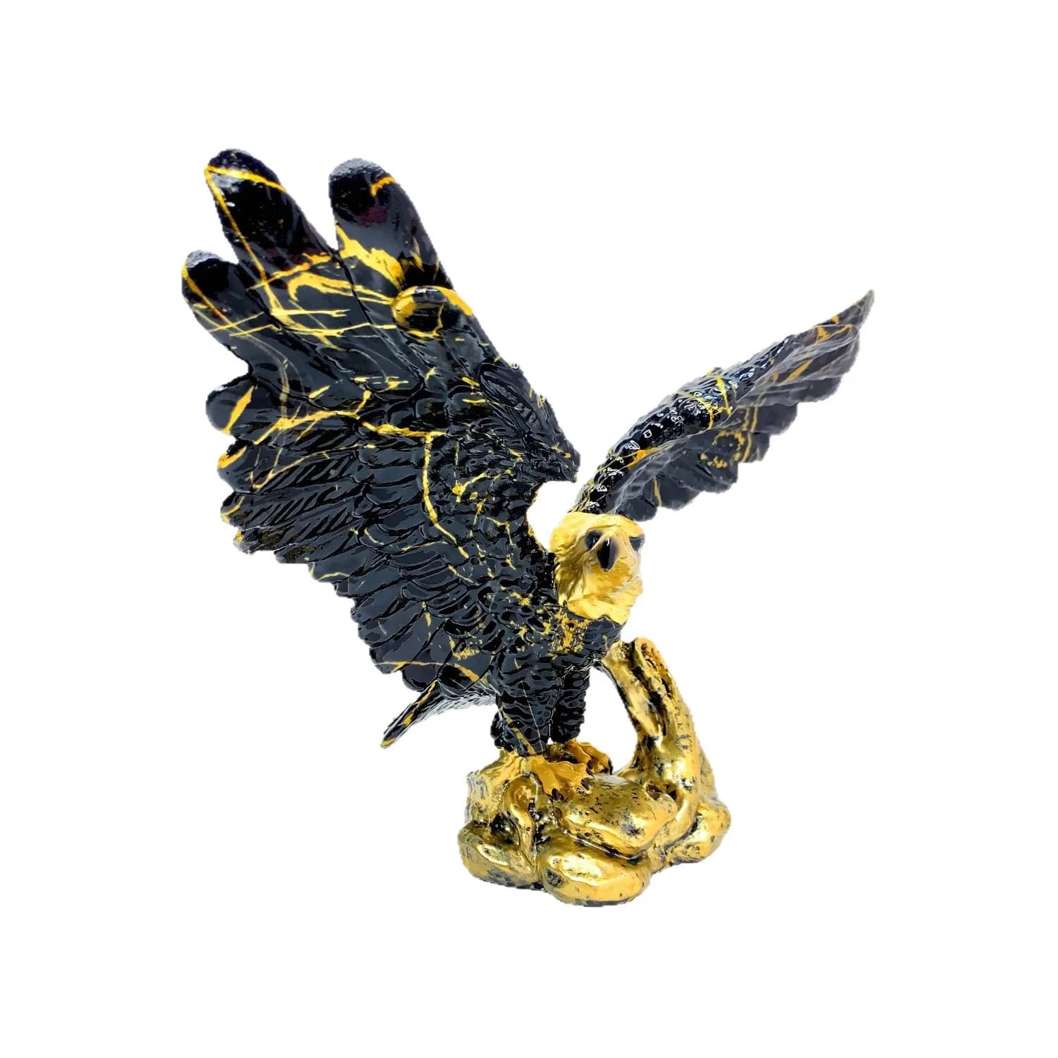 *qa Luxury Transfer Print Eagle Statue Resin Figurine Home Decor for Living Room Study Desktop Housewarming Gift#