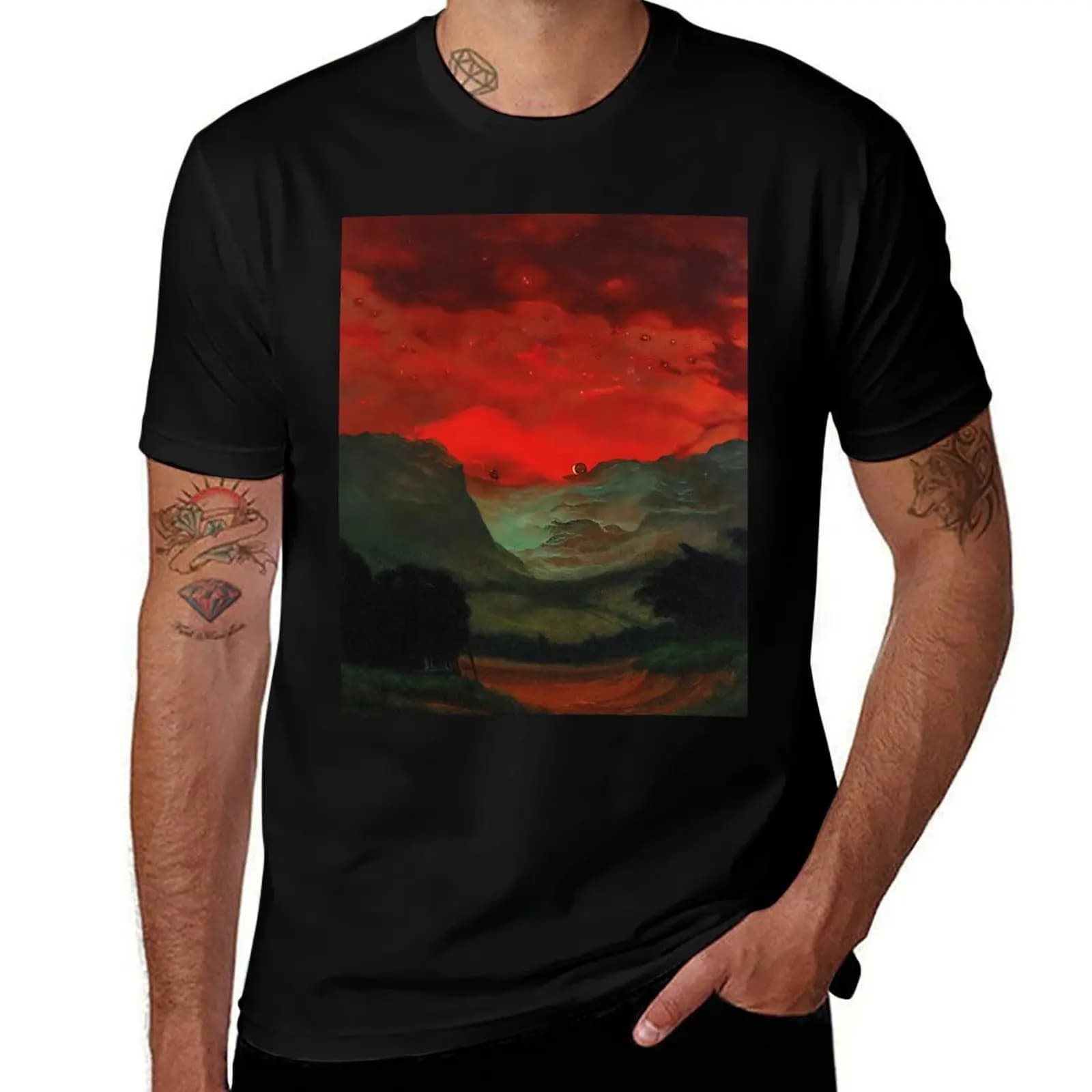 Untitled (Red Sky) by Zdzislaw Beksinski T-Shirt Sporty Breathable Short Sleeve T-Shirt