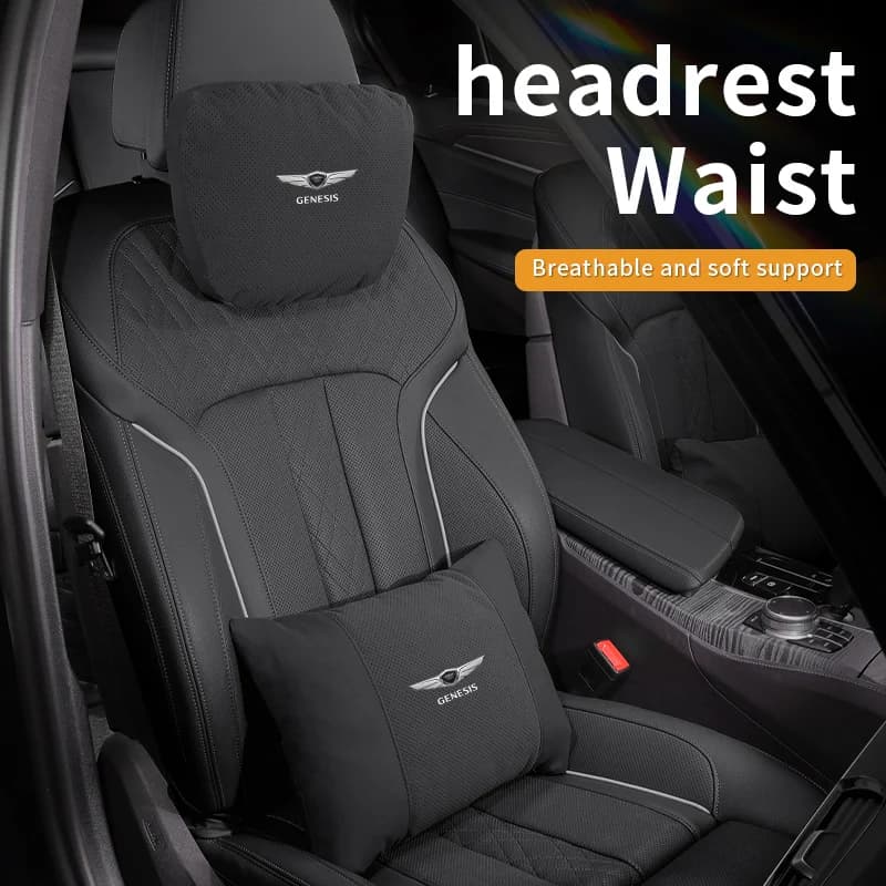 For Genesis EQ900 G70 G80 G90 GV60 GV70 GV80 GV90 Interior Accessories Car Headrest Neck Support Seat Lumbar Cushion Neck Pillow